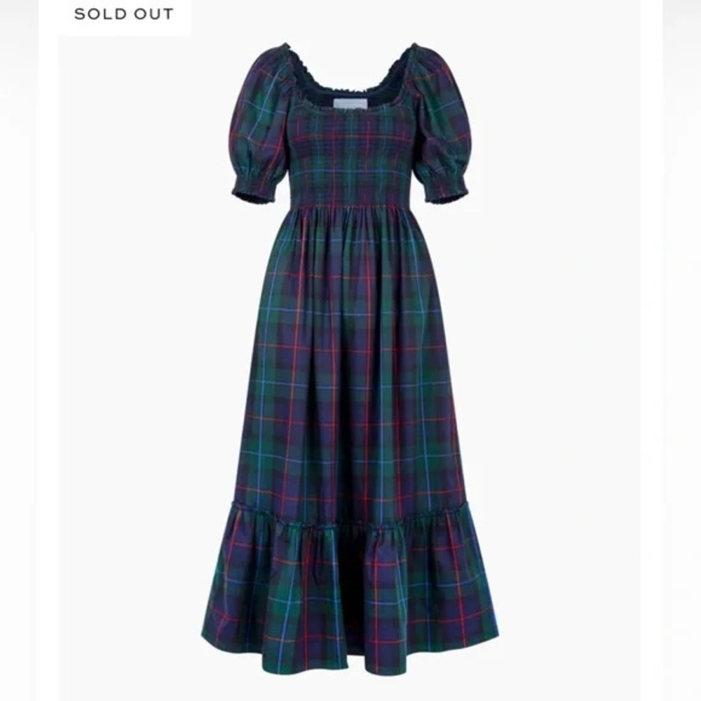 Hill house Louisa Nap dress in midnight tartan